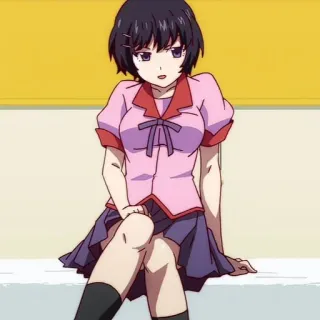 🍩 Anime, Feminino, Sentada, Personagem, Mulher jovem telegram sticker