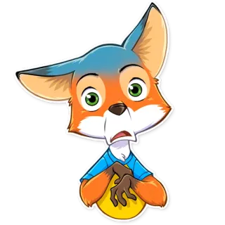 😨 fox, cartoon, animal, sticker, worried, cute telegram sticker