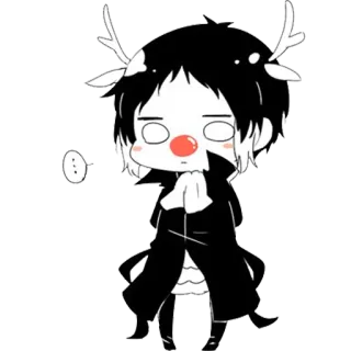 😐 Anime, Niedlich, Rentier, Weihnachten, Chibi telegram sticker