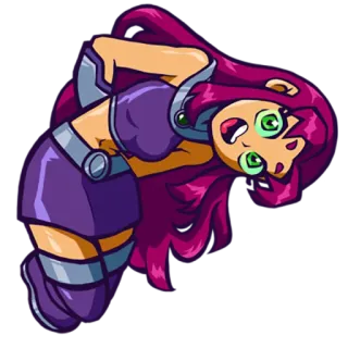 😃 Starfire Teen Titans starfire, teen titans, cartoon, superheld whatsapp sticker
