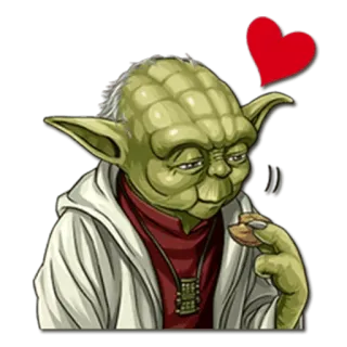❤ Yoda yoda, star wars, amor, corazón, jedi whatsapp sticker