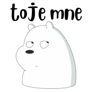 🐻‍❄️ to je mne ours, dessin animé, mème, triste, ours blanc, We Bare Bears, illustration whatsapp sticker