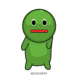 😐 緑, ブロブ, かわいい, マンガ, キャラクター whatsapp sticker