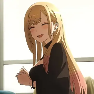 👒 Marin Kitagawa My Dress-Up Darling アニメ, 女性, 女の子, 可愛い, 笑顔, 幸せ, 喜多川海夢, 着せ恋 telegram sticker