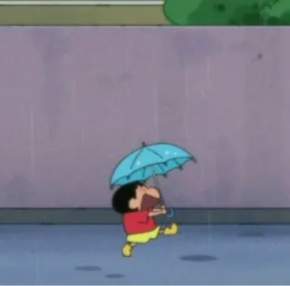 🐧 Shin-chan Nohara Crayon Shin-chan Crayon Shin-chan, Anime, Cartoon, Regenschirm, Rennen telegram sticker