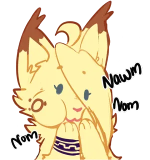 🍿 Nawm Nom Nom cat, cute, cartoon, animal, sticker telegram sticker