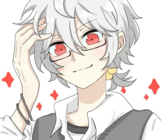 🤓 Animé, Manga, Cartoon, Personnage, Illustration, Lunettes whatsapp sticker