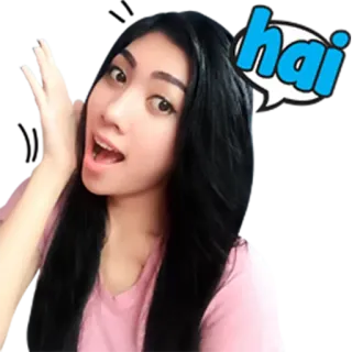 😏 hai Frau, Hallo, Gruß, Chat, Kommunikation telegram sticker