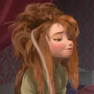 🥱 Anna Frozen Anna, Frozen, disney, cartoon, sleepy, messy hair telegram sticker