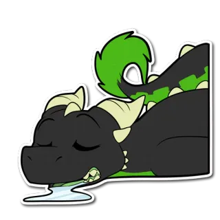 😴 dragon, dormir, dessin animé, animal, reptile, mignon telegram sticker