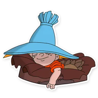 🤤 dormindo, desenho animado, fofo, chapéu, relaxante telegram sticker