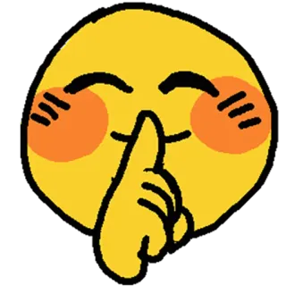 🤫 Emoji, Pssst, Ruhe, Stille, Finger an Lippen, Geheimnis whatsapp sticker