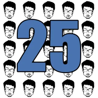 🕐 25 número, 25, padrão, rostos telegram sticker