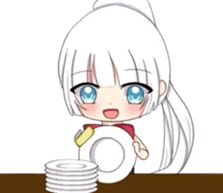 🍽 Chibi, Anime, Mädchen, Gerichte, Kawaii telegram sticker