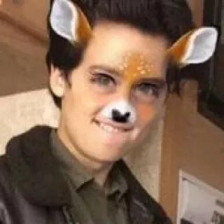 🗝 олень, фильтр для лица, звериные уши, селфи telegram sticker