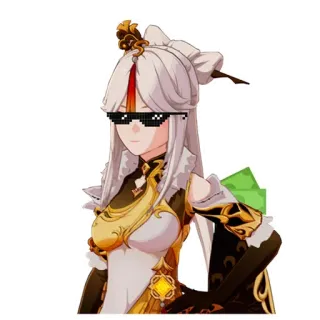 😎 Ningguang Genshin Impact ningguang, genshin impact, anime, videogioco, personaggio, occhiali da sole, adesivo telegram sticker
