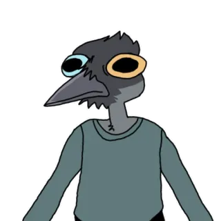 😐 cartone animato, uccello, personaggio, disegno telegram sticker