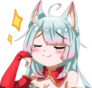😌 애니메이션, 만화, 귀여운, 여자, 카와이, 반짝이, 웃는 telegram sticker