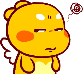 😒 การ์ตูน, น่ารัก, สีเหลือง, ตัวละคร, โกรธ, หงุดหงิด telegram sticker