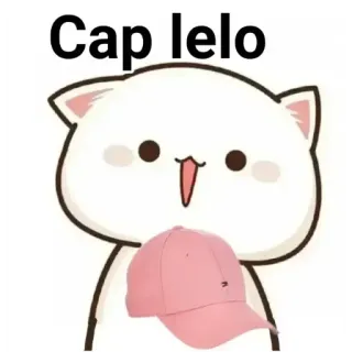 🏵 Cap lelo cat, hat, cute, cartoon, pink telegram sticker