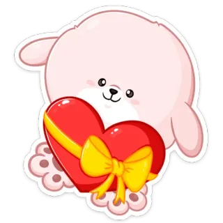 💝 mignon, coeur, amour, Saint-Valentin, dessin animé, kawaii, animal telegram sticker