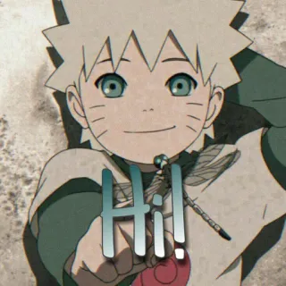 👋 Naruto Hi! Anime, Naruto, Salutation, Amical, Salut telegram sticker