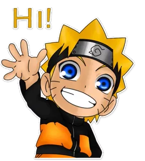 👋 Naruto Uzumaki Naruto HI! Naruto, anime, manga, Hi, hello, greeting, cartoon telegram sticker