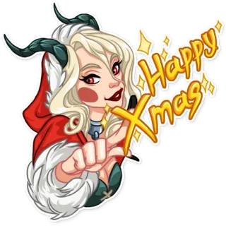 Lady Krampus telegram stickers