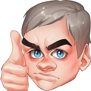 👍 赞, 积极, 同意, 卡通, 人物, 手势 whatsapp sticker