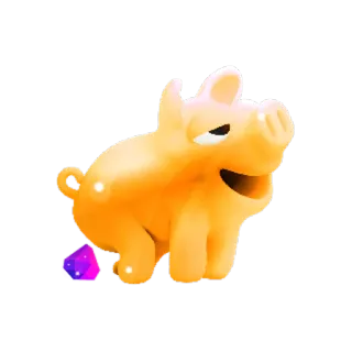 💎 varken, cartoon, dier, schattig whatsapp sticker