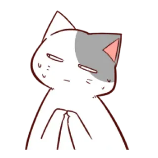 😥 cat, cartoon, cute, pleading telegram sticker