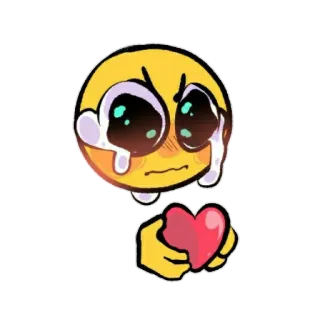 😭 Emoji, piangere, cuore, amore, triste, carino, kawaii, cartone animato telegram sticker