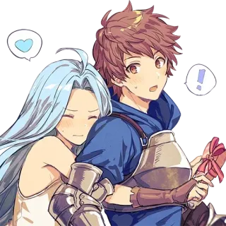 🤗 Anime, Coppia, Amore, Romance, Armatura, Fantasy telegram sticker