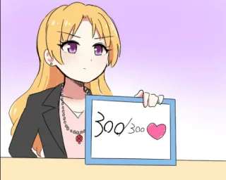 🪧 300/300 anime, desenho, fofo, like, amor whatsapp sticker