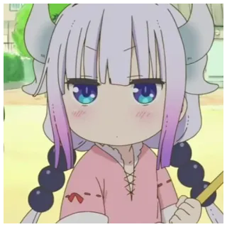 🔪 Kanna Kamui Miss Kobayashi's Dragon Maid kanna, dragon, animé, mignon, maid telegram sticker