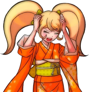 🌟 Hiyoko Saionji Danganronpa Anime, Manga, Hiyoko Saionji, Danganronpa, Frustré(e), Énervé(e), Personnage, Cheveux Blonds telegram sticker