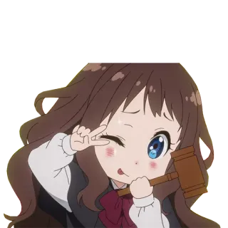 😉 anime, judge, gavel, peace sign, cute, cartoon whatsapp sticker