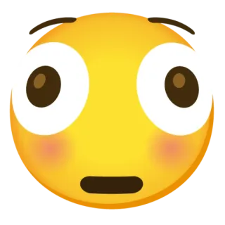 😳 Emoji, Biểu tượng cảm xúc, Sốc, Ngạc nhiên, Mặt, Vàng, Biểu cảm telegram sticker