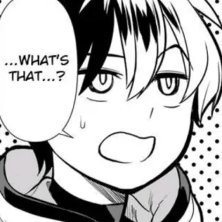🧐 ...WHAT'S THAT...? Mangá, Anime, Menino, Confuso, Questionando, Quadrinho telegram sticker