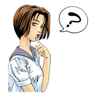 ❓ Anime, Fille, Question, Réflexion, Manga telegram sticker