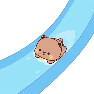 😃 desenho animado, urso, slide, fofo, animação whatsapp sticker
