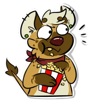 🍿 Kreskówka, Zwierzę, Popcorn, Jedzenie, Przekąska, Śmieszne telegram sticker
