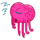 ๐ด brain, zombie, monster, cartoon, pink, funny, creature telegram sticker