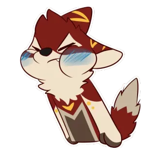 😡 Dibujo animado, Perro, Animal, Lindo, Rojo, Blanco, Pegatina telegram sticker
