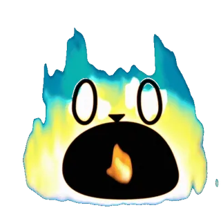 😱 贴纸, 火焰, 卡通, 火, 黄色, 蓝色 telegram sticker