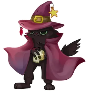 😡 кот, ведьма, колдун, череп, хэллоуин, магия, фэнтези, животное telegram sticker