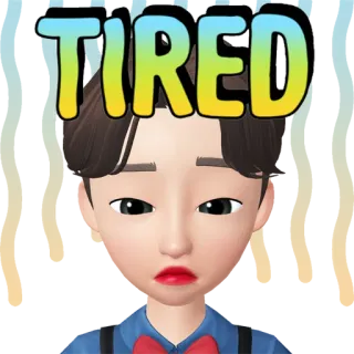 😑 TIRED cansado, emoji, triste, expresión, dibujo animado, animado telegram sticker
