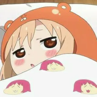 🧇 Umaru Doma Himouto! Umaru-chan umaru, anime, carino, kawaii, chibi, himouto umaru-chan, felpa, rilassante telegram sticker