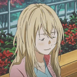 🩰 anime, meisje, schattig, blond haar, lachend, geanimeerd telegram sticker