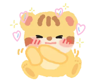 🦁 mignon, kawaii, animal, ours, paillettes, coeurs telegram sticker